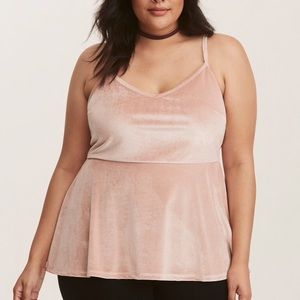 Torrid velvet peplum tank